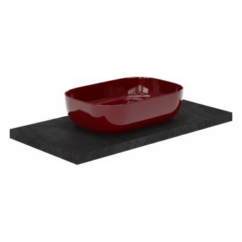 Lavoar pe blat Scarabeo GLAM 56x39 cm, ceramică italiană, Cherry lucios